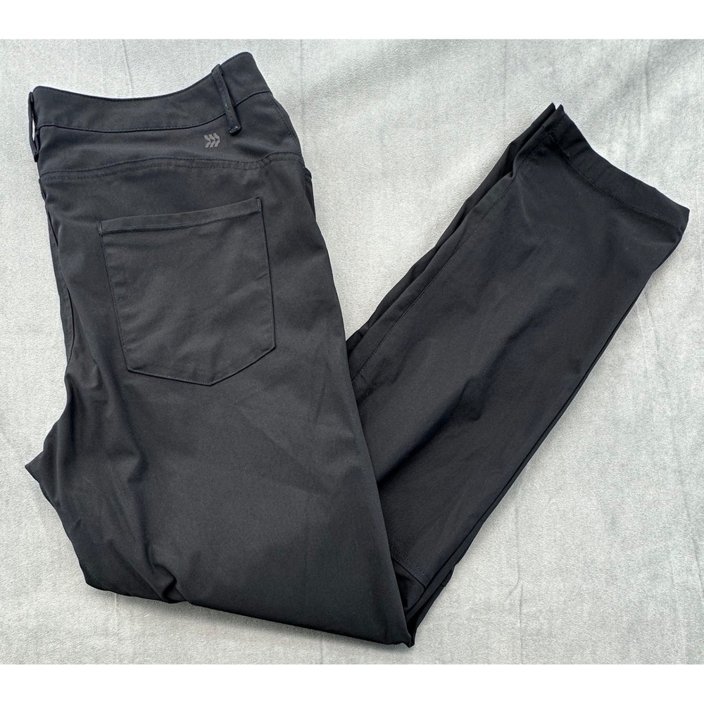 All In Motion Black Tech Pants Mens 36x32 Lightweight Pockets Athletic Casual